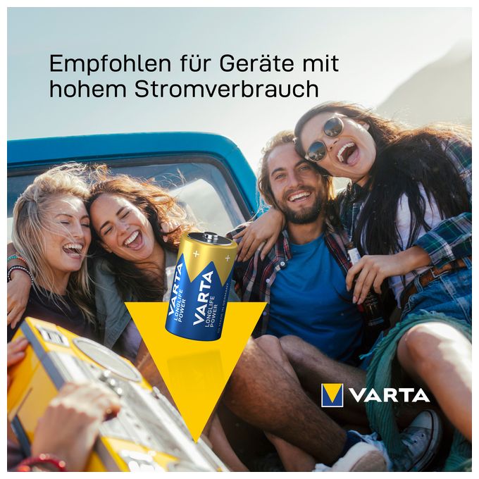 LONGLIFE Power, Alkaline Batterie, D, Mono, LR20, 1,5V, 2er Pack, Made in Germany 