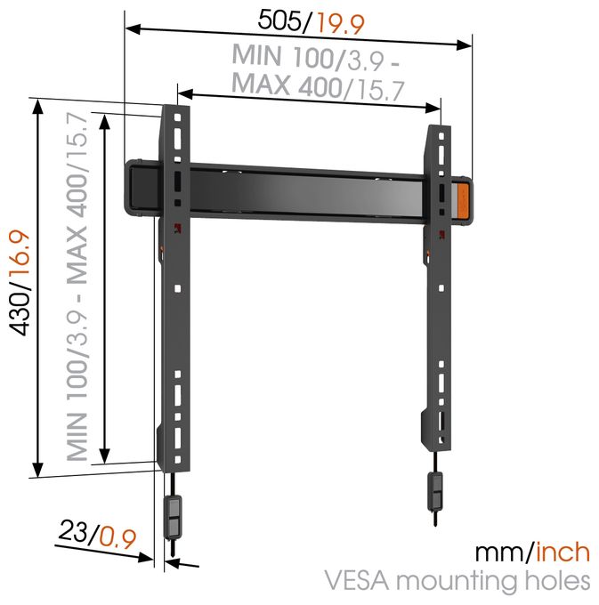 Wand Halterung bis 139,7 cm (55") 50 kg Wall 2205 