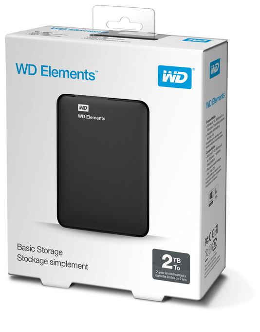 2 TB externe Festplatte 2.5" Micro-USB B  Elements Portable (Schwarz) 
