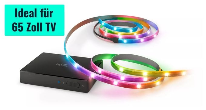LED Set für intelligente Beleuchtung 2600 mm Multi HDMI Sync Box mit TV-Hintergrundbeleuchtung für TVs von 55"–65" 