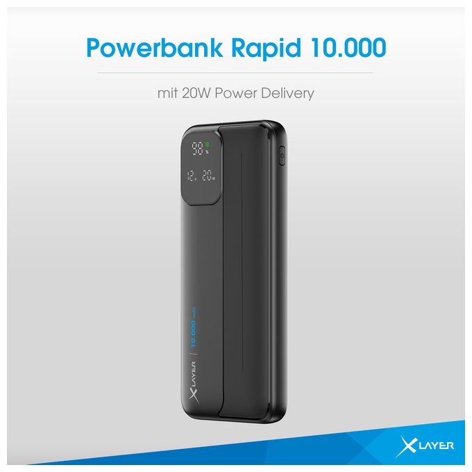 10000 mAh Powerbank USB Typ-C  Rapid (Schwarz) 