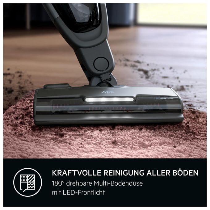 Handstaubsauger Beutellos bis 55 min Laufzeit 25,2 V  AS62A252XN Serie 6000 (Braun, Walnuss) 