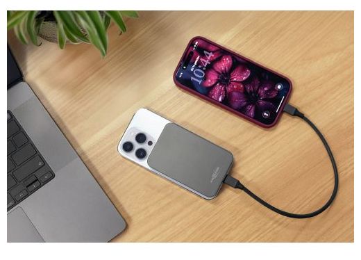 5000 mAh Powerbank USB Typ-C Kabelloses Laden  1700-0198 (Anthrazit) 