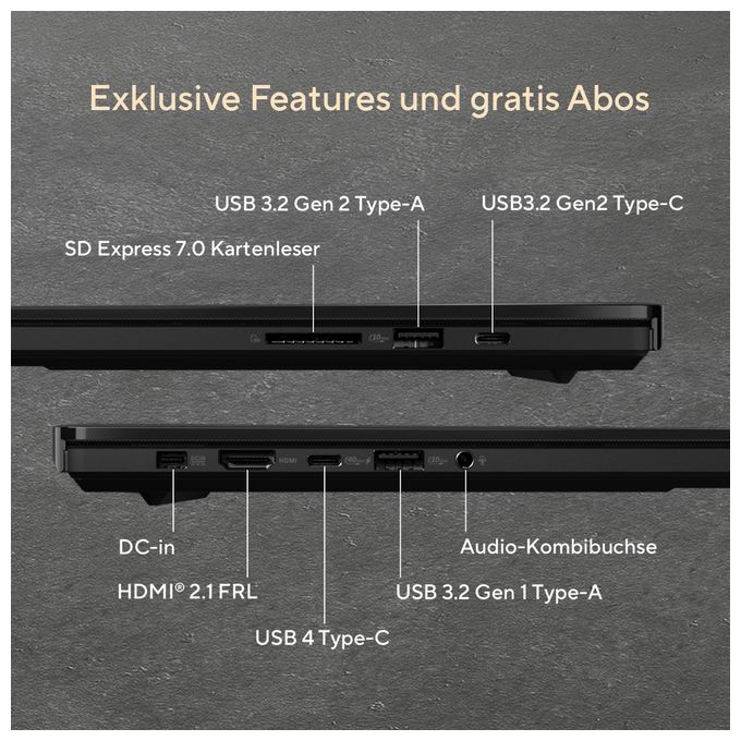 WQXGA Notebook 40,6 cm (16 Zoll) 3840 x 2400 Pixel 2 TB SSD Windows 11 Pro AMD Ryzen 9 max. 5,1 GHz  ProArt P16 H7606WX-SE008X Copilot+ PC (Schwarz) 