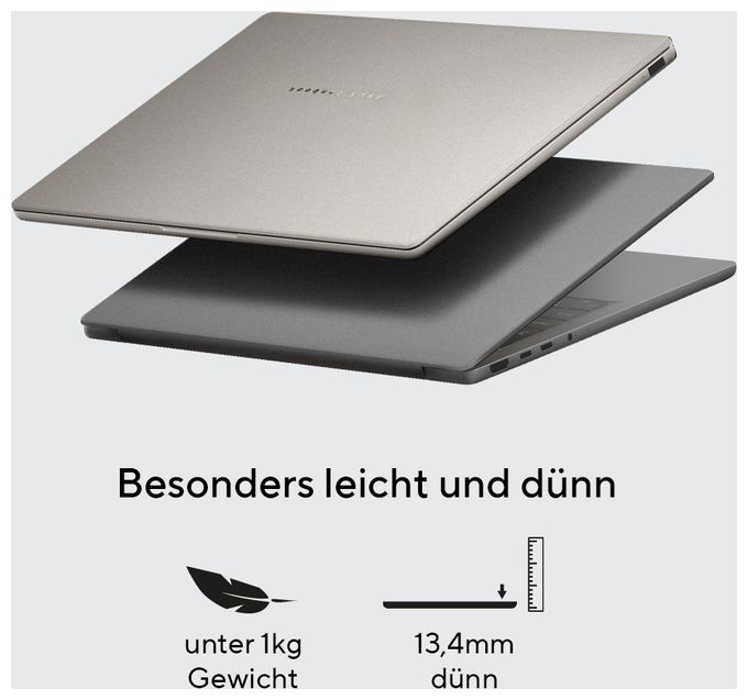 WUXGA Notebook 35,6 cm (14 Zoll) 1920 x 1200 Pixel 1 TB SSD Windows 11 Home Qualcomm Snapdragon max. 2,97 GHz  Zenbook A14 UX3407QA-QD496W Copilot+ (Grau) 