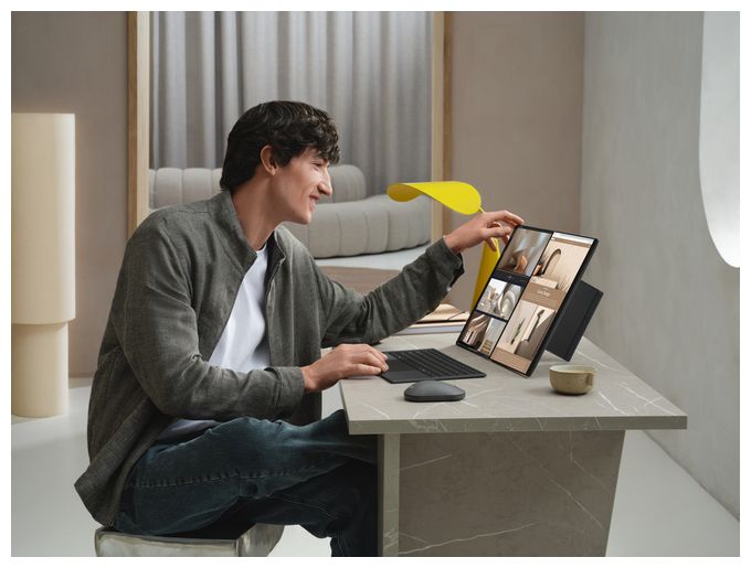 2K Ultra HD Notebook 35,6 cm (14 Zoll) 2880 x 1800 Pixel 1 TB SSD Windows 11 Pro Intel Core Ultra 9 max. 4,9 GHz  Zenbook Duo UX8407AA-SN469X (Grau) 