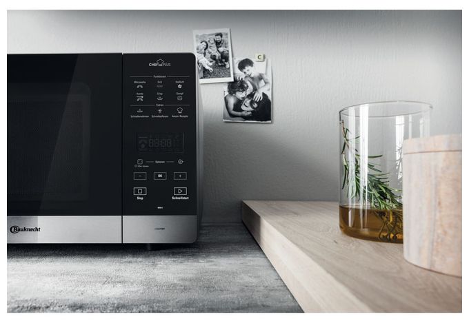 Freistehende Mikrowelle 800 W Größe: mittel 6 Stufen Dampfgaren Grill  MW49SL (Schwarz, Silber) 