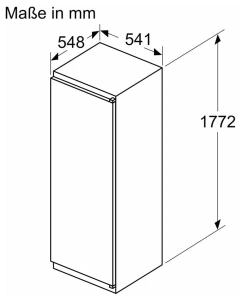 310 l 177,5 cm Einbaukühlschrank EEK: E 114 kWh Jahr Serie 2 KIR81NSE0 Schlepptür 