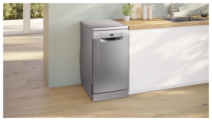 45 cm Geschirrspüler freistehend leise 10 Maßgedecke aquaStop Funktion Wärmetauscher (Edelstahl) Serie 2 SPS2HKI02E 