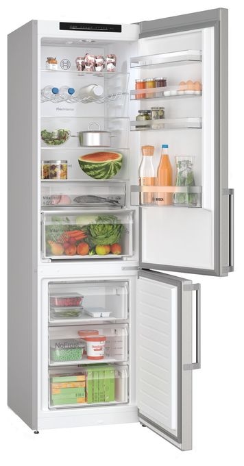 260 l / 103 l Kühl-Gefrierkombi freistehend NoFrost 129 kWh Jahr  Serie 4 KGN39VIBT (Edelstahl) 