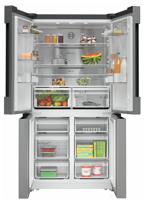 Side-by-Side Kühl-/ Gefrierkombination 405 l / 200 l 333 kWh NoFrost 1830 mm x 910 mm  Serie 6 KFN96APEA (Edelstahl) 