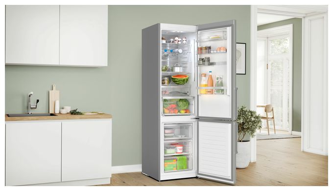 260 l / 103 l Kühl-Gefrierkombi freistehend NoFrost 129 kWh Jahr  Serie 6 KGN39AIBT (Edelstahl) 