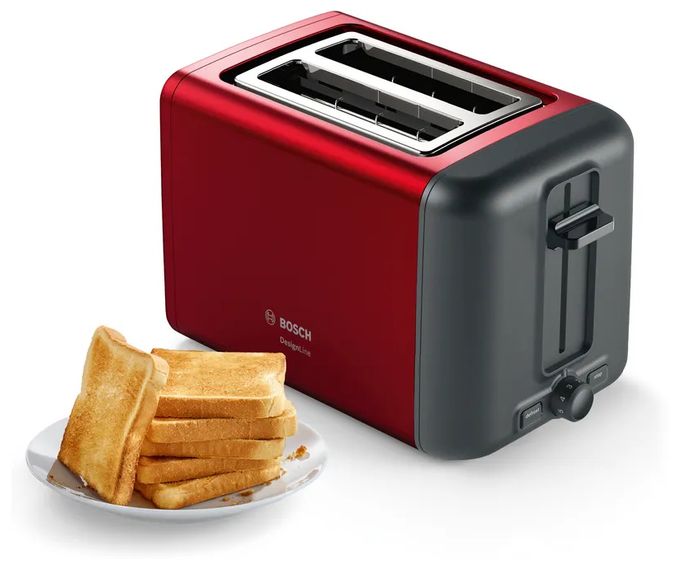 Toaster 970 W 2 Scheibe(n)  TAT3P424DE DesignLine (Schwarz, Rot) 