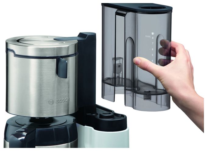 8 Tassen Thermo Filterkaffeemaschine 1,1 l  TKA8A681 Styline (Edelstahl, Weiß) 