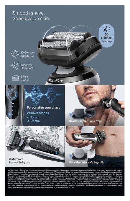 Nass&Trocken Rasierer Lithium-Ion (Li-Ion) Series 6 62-S7650cc 