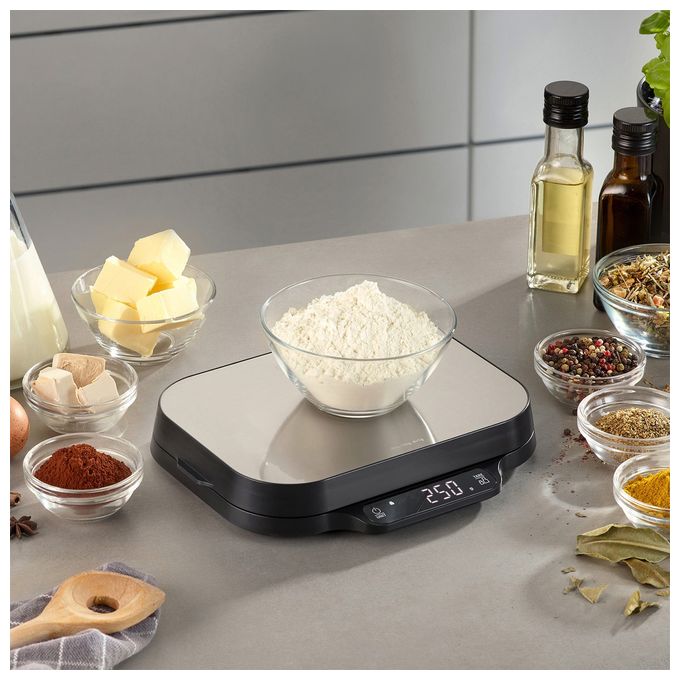 Elektronische Küchenwaage bis 15 kg Genauigkeit 0,1 g  Kitchen Duo (Schwarz, Edelstahl) 