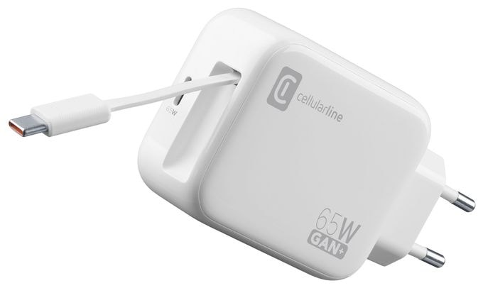 65-W-GAN+-LADEGERÄT MIT AUSZIEHBAREM KABEL UND USB-C-ANSCHLUSS 