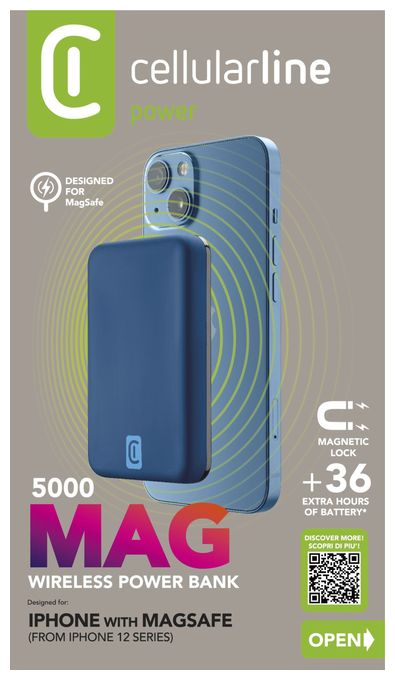 5000 mAh Powerbank USB Typ-C Kabelloses Laden  Magsafe (Blau) 