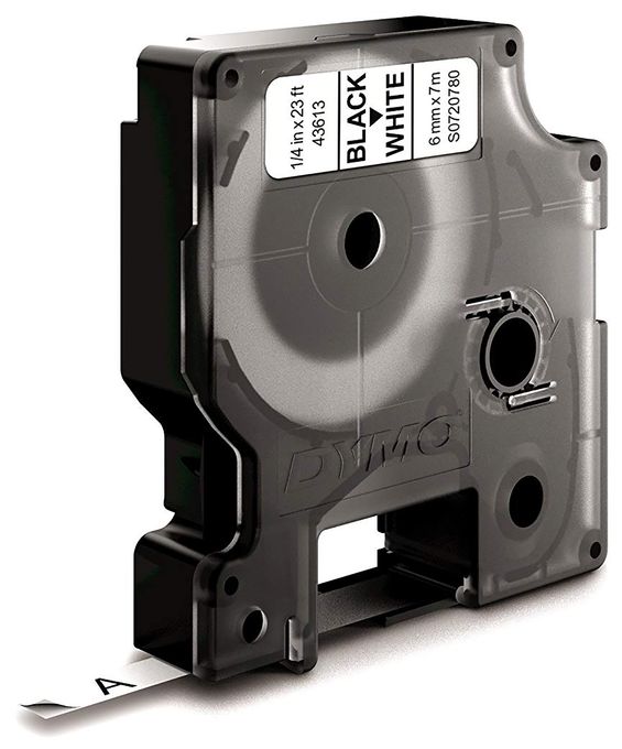DYMO Original D1-Etikettenband | schwarz auf weiß | 6 mm x 7 m | selbstklebendes Schriftband | für LabelManager-Beschriftungsgerät 