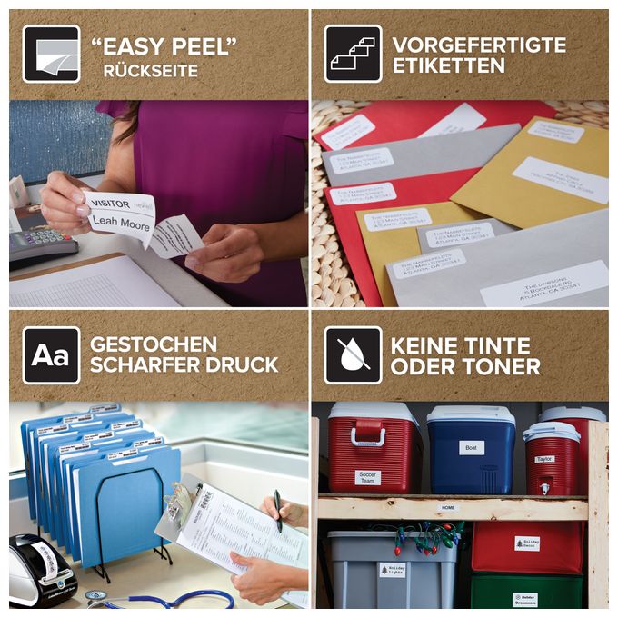 DYMO Original LabelWriter-Ordner-Etiketten | 38 mm x 190 mm | Rolle mit 110 leicht ablösbaren Etikettenband | selbstklebend | für LabelWriter Etikettendrucker und Beschriftungsgerät 