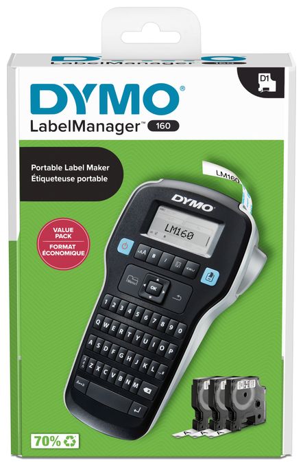 All in One Thermal Inkjet Drucker 180 x 180 DPI LabelManager 160 AZERTY Value Pack 