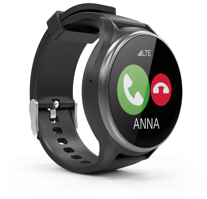 Digital Smartwatch Rund IP68 4G  Watch LTE (Schwarz, Silber) 