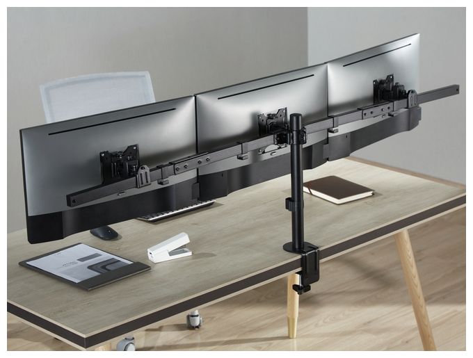 17"-32" Dreifach schwenkbare Monitor-Schreibtischhalterung 