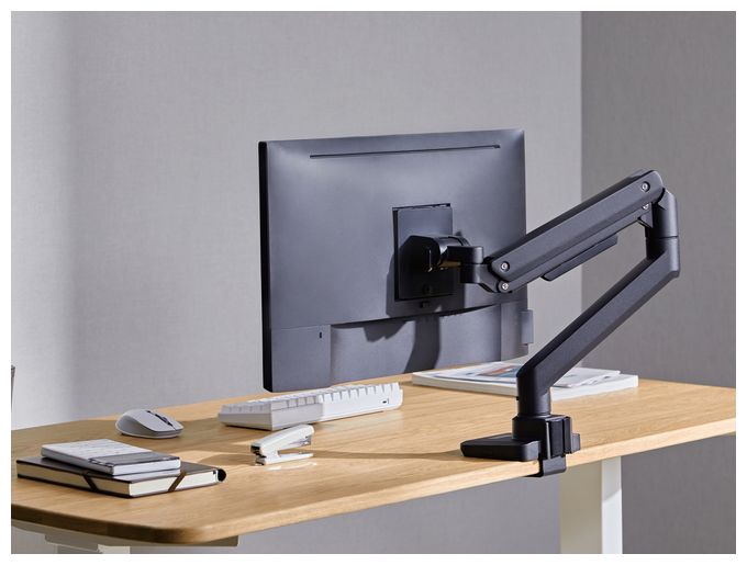 17"-49" Schwerlast-Monitor-Schreibtischhalterung, Schwarz 