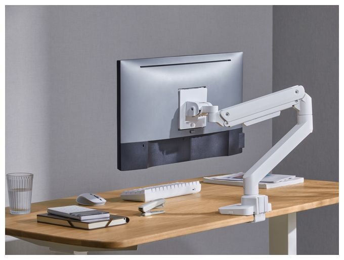 17"-49" Schwerlast-Monitor-Schreibtischhalterung, Weiß 