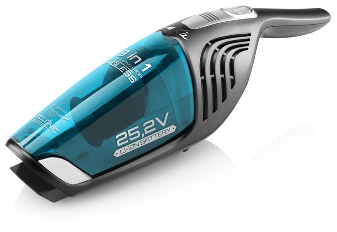 Handstaubsauger Beutellos bis 50 min Laufzeit 25,2 V HEPA  Moneto II Aqua Plus (Blau, Grau) 