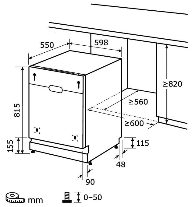 60 cm Geschirrspüler vollintegriert (ohne Front) Sehr leise 14 Maßgedecke aquaStop Funktion EGSP9614-E-031B 