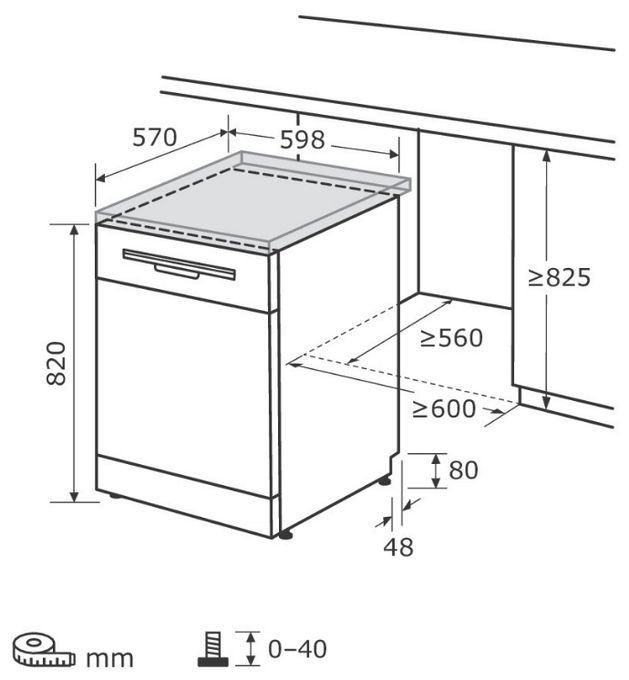 60 cm Geschirrspüler freistehend Leise 16 Maßgedecke aquaStop Funktion GSP9616-450B 