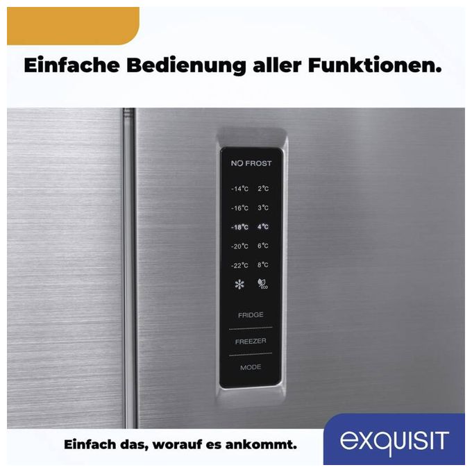 Side-by-Side Kühl-/ Gefrierkombination 237 l / 135 l 210 kWh NoFrost 1800 mm x 790 mm  MD365-125-040D (Schwarz, Edelstahl) 