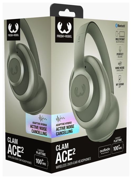 Over Ear Bluetooth Kopfhörer kabellos 100 h Laufzeit USB Typ-C  Clam Ace 2 (Grün) 