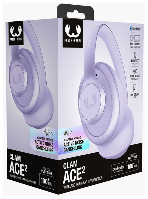 Over Ear Bluetooth Kopfhörer kabellos 100 h Laufzeit USB Typ-C  Clam Ace 2 (Lila) 