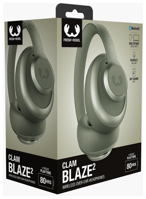 Ohraufliegender Bluetooth Kopfhörer kabellos 80 h Laufzeit USB Typ-C  Clam Blaze 2 (Grün) 