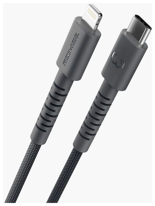 Stecker Rundkabel Lightning auf USB C 2 m  FlexWave (Grau) 