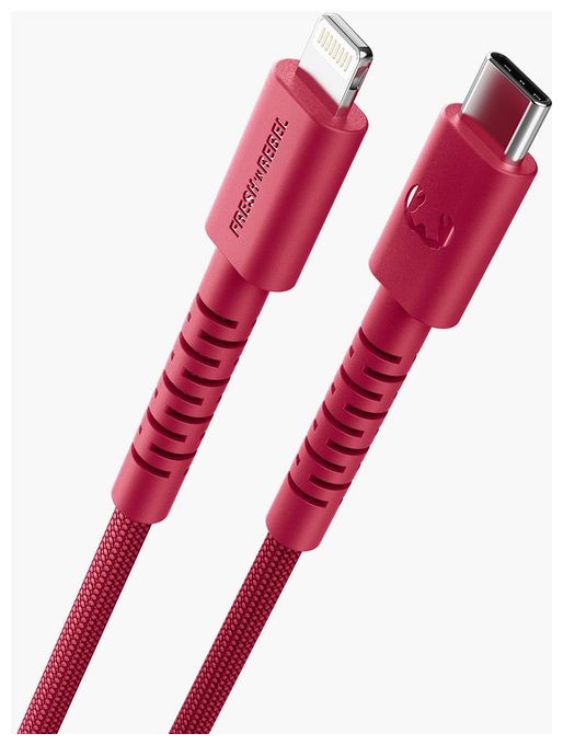Stecker Rundkabel Lightning auf USB C 2 m  FlexWave (Rot) 