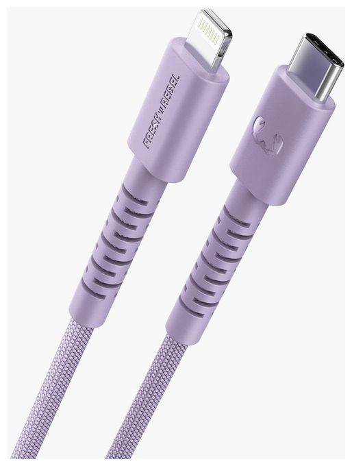 Stecker Rundkabel Lightning auf USB C bis 30 W 2 m  FlexWave (Violett) 