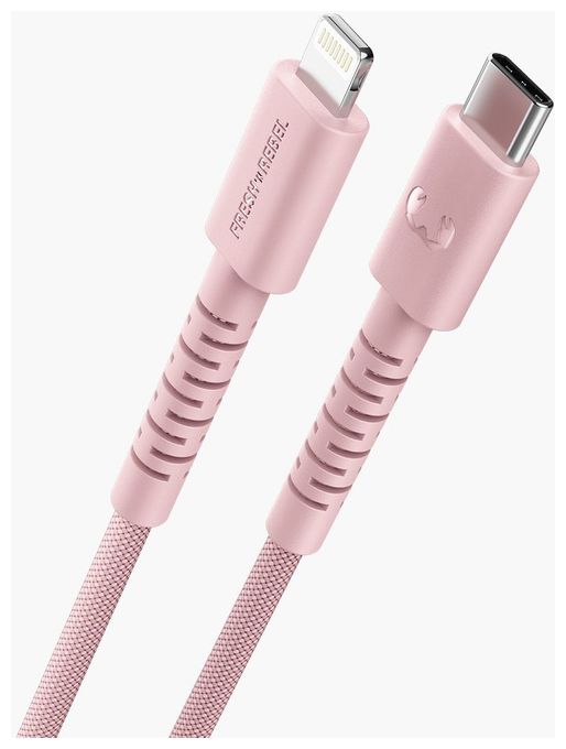 Stecker Rundkabel Lightning auf USB C 2 m  FlexWave (Pink) 