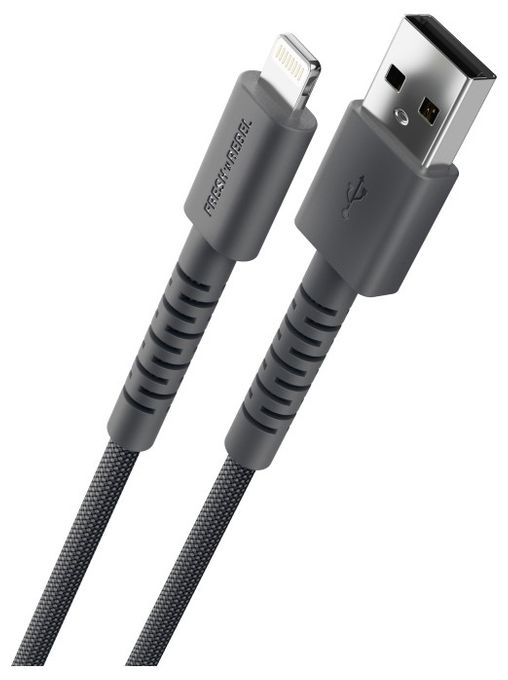 Stecker Rundkabel Lightning auf USB A 2 m  FlexWave (Grau) 