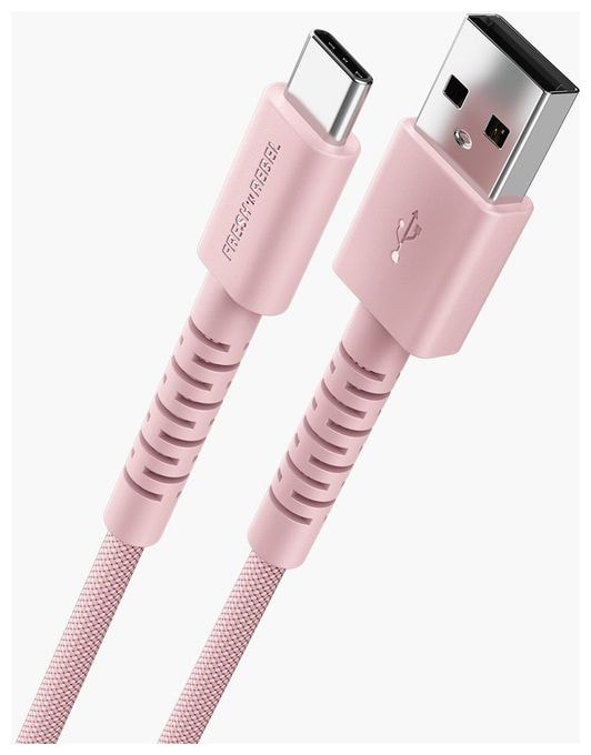 Stecker Rundkabel USB A auf USB C 2 m  FlexWave (Pink) 