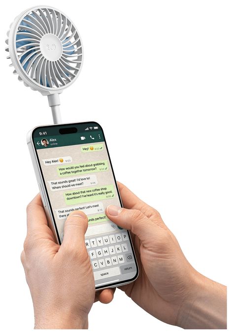 Handventilator  Magnetic Fan (Weiß) 