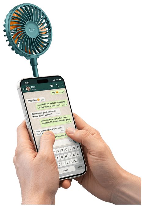 Handventilator  Magnetic Fan (Aqua-Farbe) 