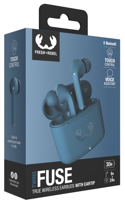 In-Ear Bluetooth Kopfhörer Kabellos TWS 6 h Laufzeit  Twins Fuse (Blau) 