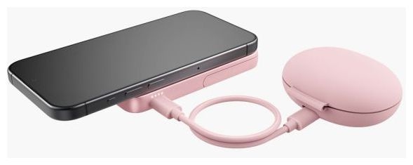 5000 mAh Powerbank USB Typ-C Kabelloses Laden  Wireless Magnetic (Pink) 
