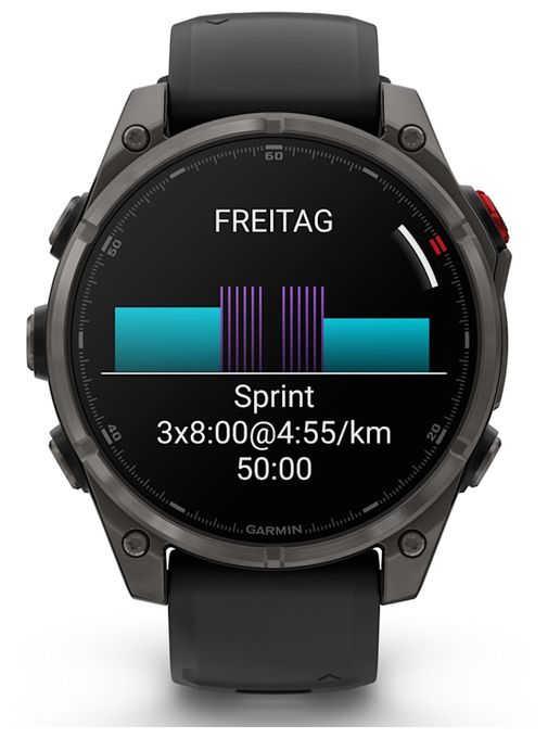Digital 47 mm Smartwatch Rund 360 h  Fenix 8 Pro (Graphit, Titan) 