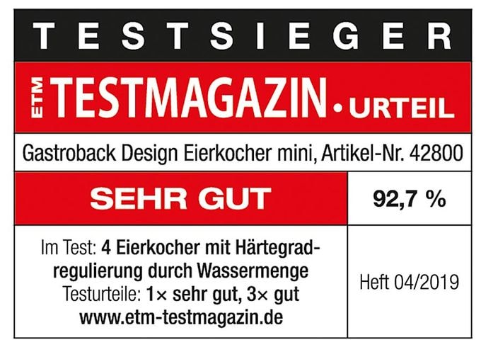 Eierkocher für 3 Eier  42800 Design (Schwarz, Edelstahl) 