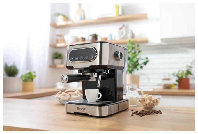 Siebträger Kaffeemaschine 15 bar  ESCM15DBK (Schwarz, Edelstahl) 