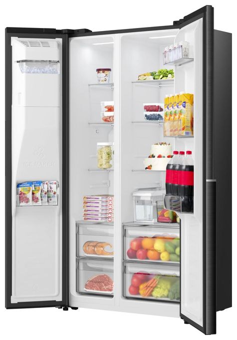 Side-by-Side Kühl-/ Gefrierkombination 347 l / 181 l 312 kWh NoFrost 1786 mm x 911 mm  NRS917E61BX (Schwarz, Edelstahl) 